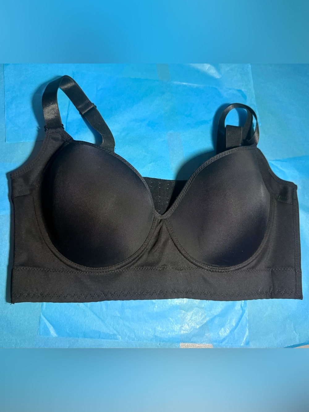 Back Smoothing Shapewear Bra 38E/85E Black Underwire Full Coverage